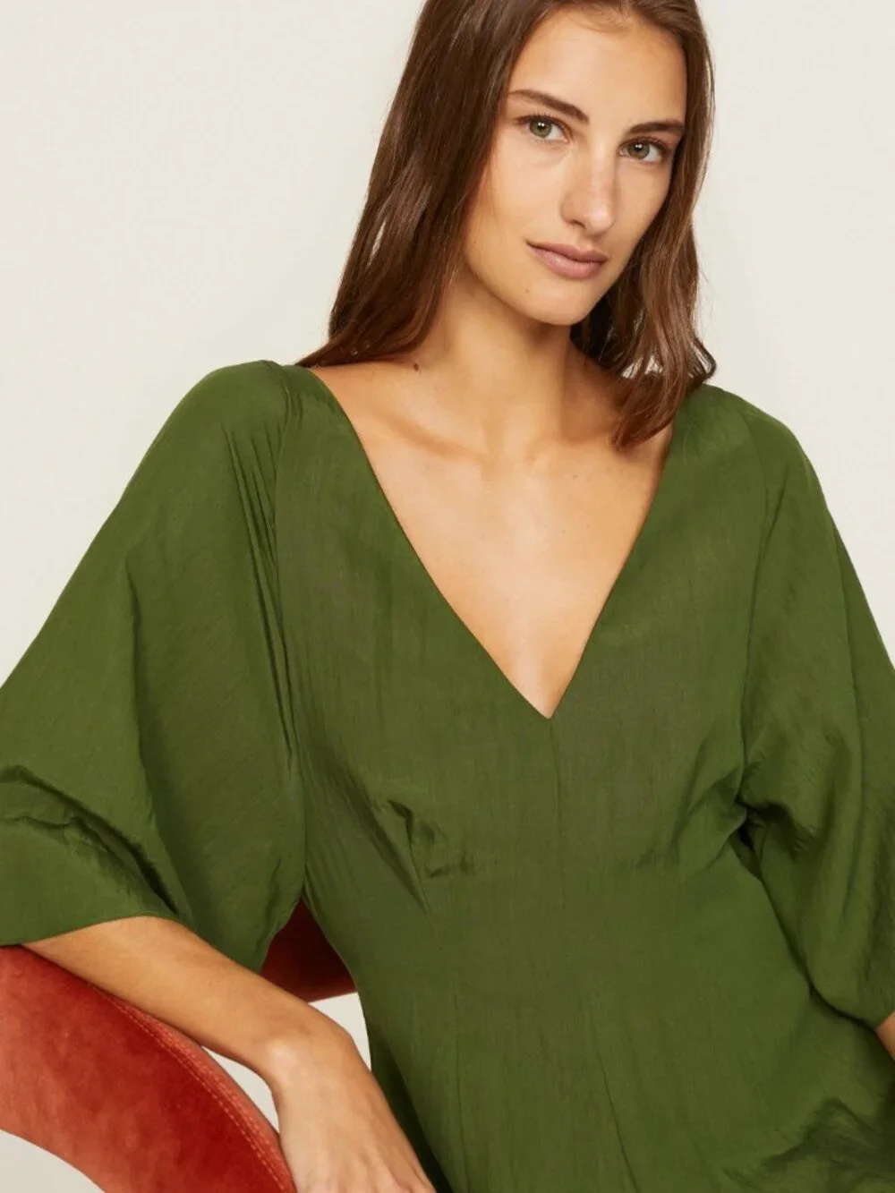 NWT Vince Flutter Sleeve Dress Herb Green sz S $425 - Picture 8 of 10